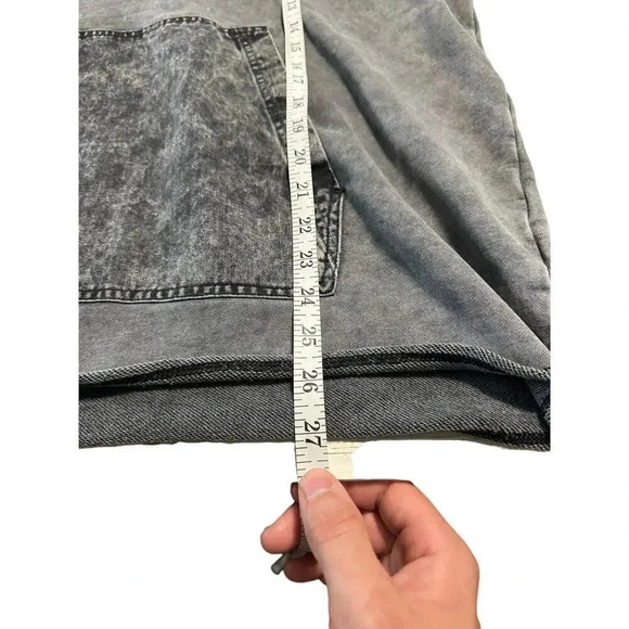 Converse Hoodie Size Medium Worn Washed Gray Soft Hooded Sweatshirt Casual - Picture 6 of 7